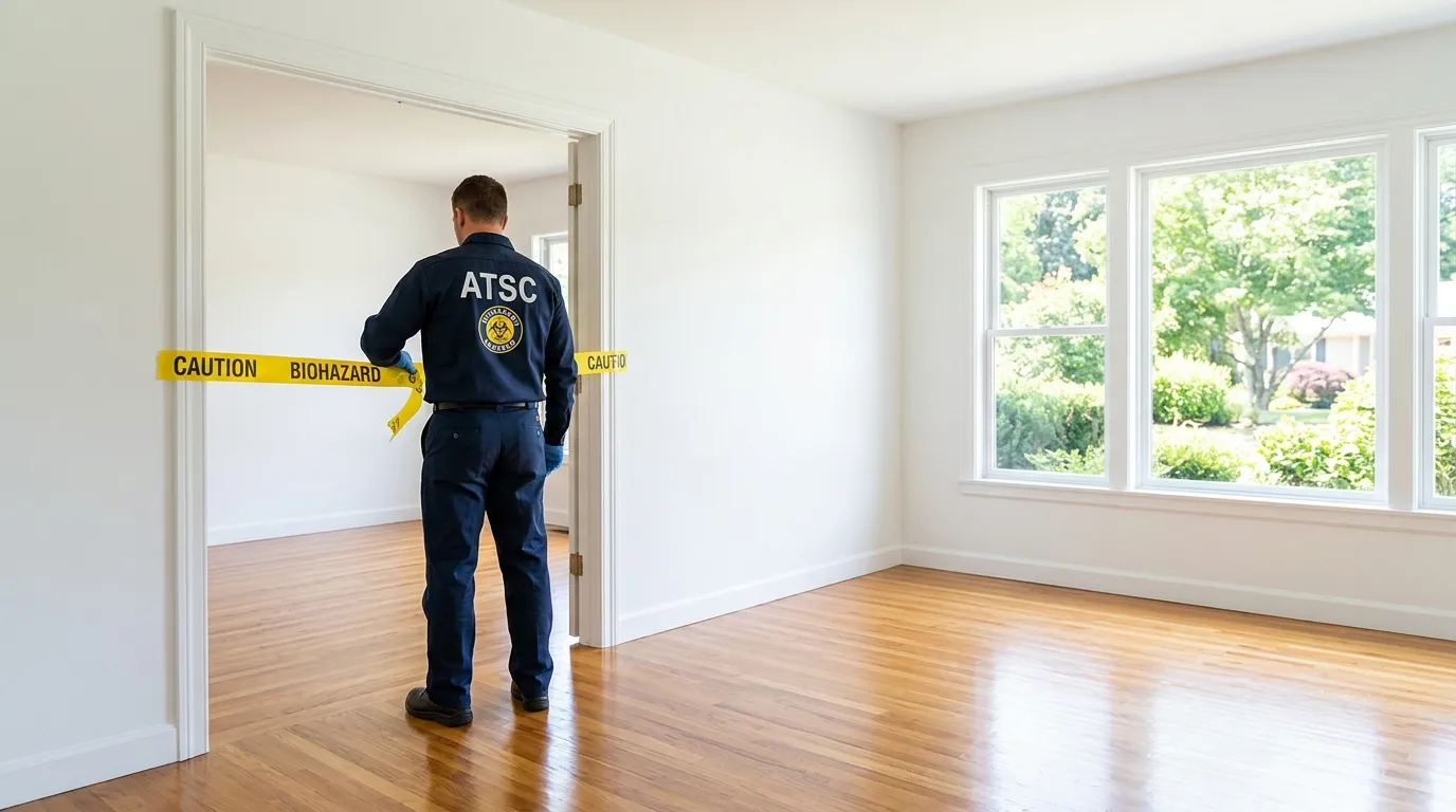 Certified biohazard cleanup crew performing Decomposition Cleanup in Yuba City